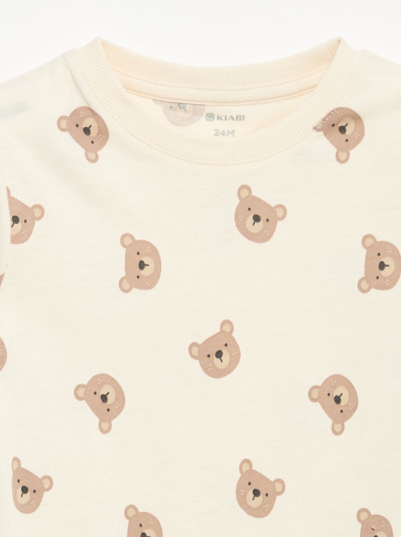 Lot de 3 tee-shirts à manches longues Beige - Kiabi