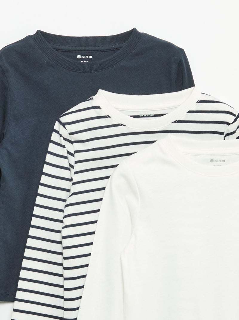 Lot de 3 tee-shirts à manches longues Beige - Kiabi