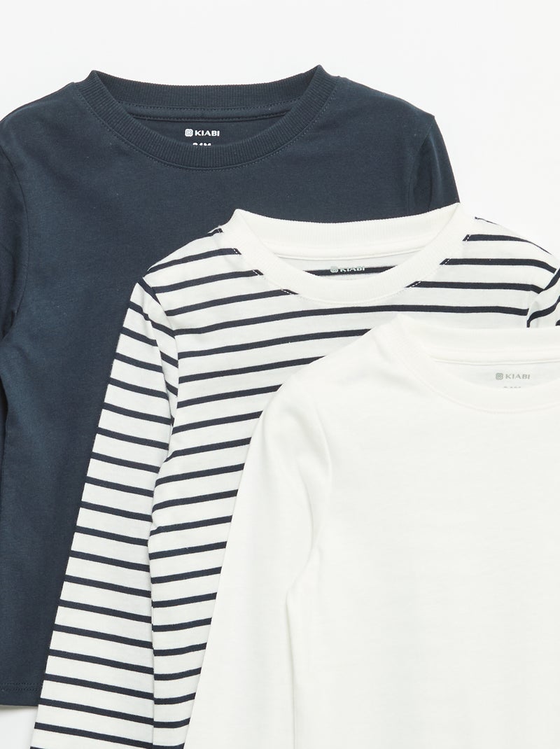 Lot de 3 tee-shirts à manches longues Beige - Kiabi