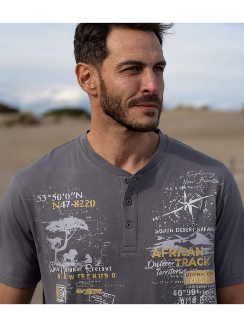 Lot de 3 Tee-Shirts Col Boutonné African Track   - ATLAS FOR MEN - Kiabi