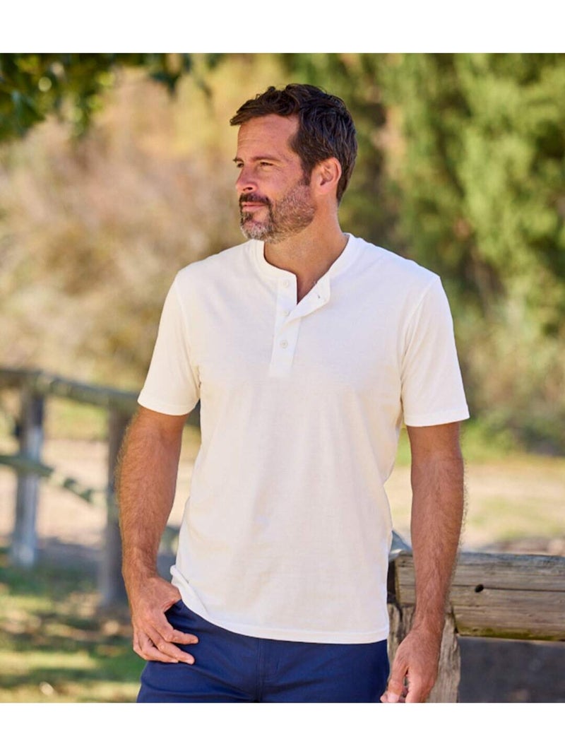 Lot de 3 Tee-Shirts Col Boutonn?s  - ATLAS FOR MEN Bleu Marron - Kiabi