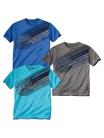Lot de 3 Tee-Shirts Flammés Sporting - ATLAS FOR MEN