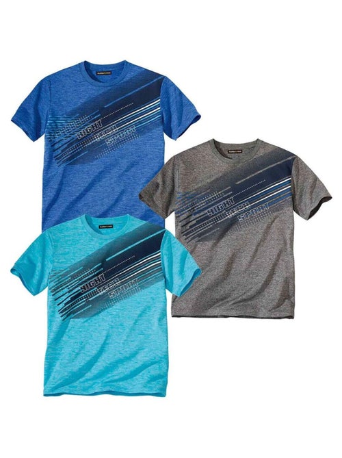 Lot de 3 Tee-Shirts Flammés Sporting - ATLAS FOR MEN - Kiabi Lot de 3 Tee-Shirts Flammés Sporting - ATLAS FOR MEN - Kiabi