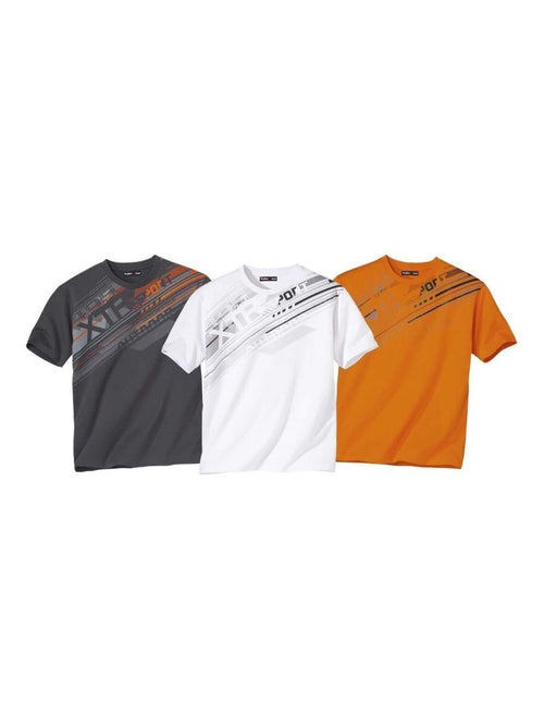Lot de 3 Tee-Shirts Graphic Sport - ATLAS FOR MEN - Kiabi Lot de 3 Tee-Shirts Graphic Sport - ATLAS FOR MEN - Kiabi