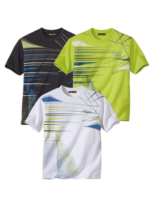 Lot de 3 Tee-Shirts Graphique Sport - ATLAS FOR MEN - Kiabi Lot de 3 Tee-Shirts Graphique Sport - ATLAS FOR MEN - Kiabi