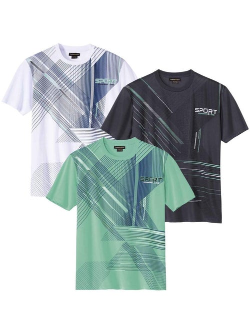 Lot de 3 Tee-shirts Sport - ATLAS FOR MEN - Kiabi Lot de 3 Tee-shirts Sport - ATLAS FOR MEN - Kiabi