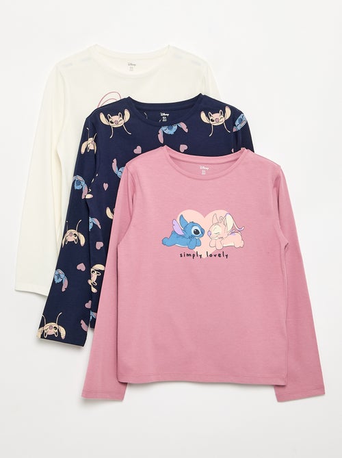 Lot de 3 tee-shirts 'Stitch' & 'Angel' - Kiabi