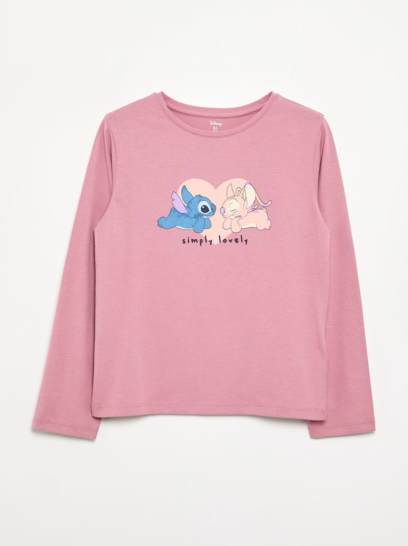 Lot de 3 tee-shirts 'Stitch' & 'Angel' Rose - Kiabi