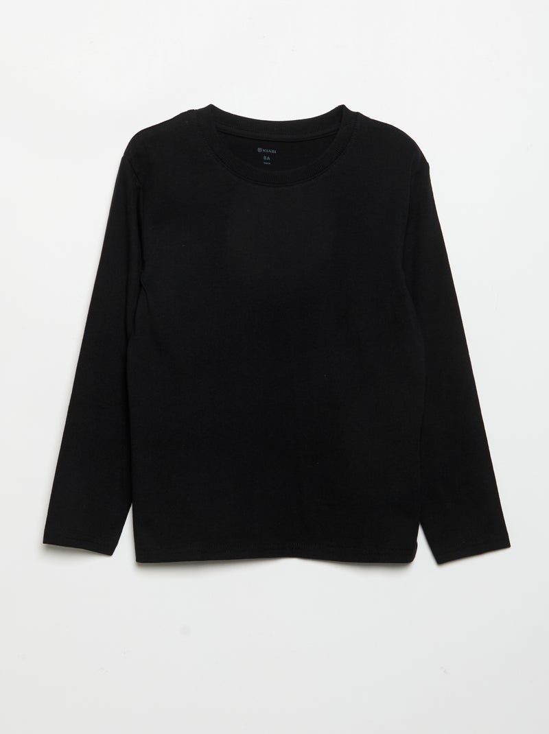 Lot de 3 tee-shirts unis Noir - Kiabi