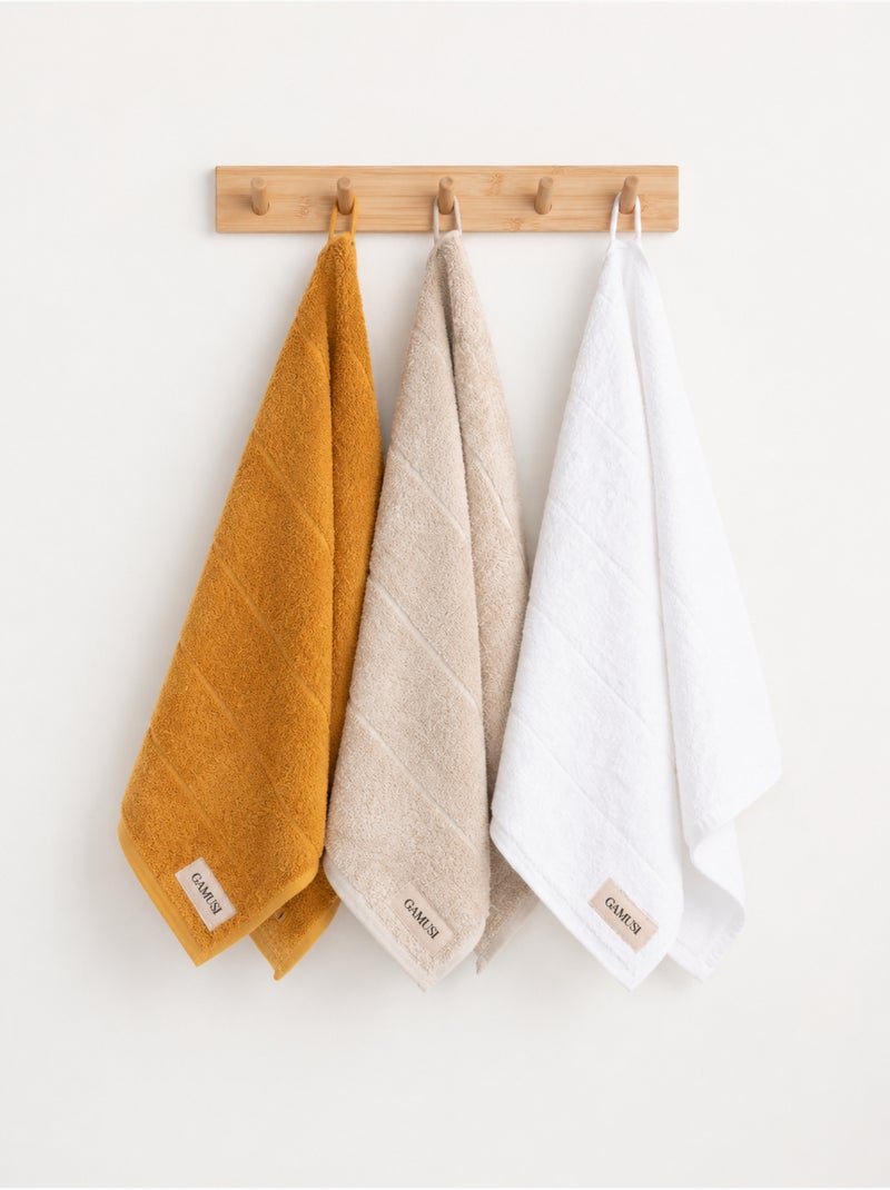 Lot de 3 torchons de cuisine 100 % coton, couleurs assorties, tissu éponge - Gamusi. Beige sable - Kiabi