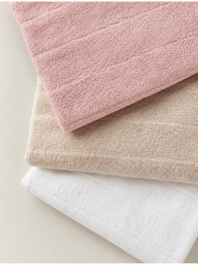 Lot de 3 torchons de cuisine 100 % coton, couleurs assorties, tissu éponge - Gamusi. Blanc / Rose / Beige - Kiabi