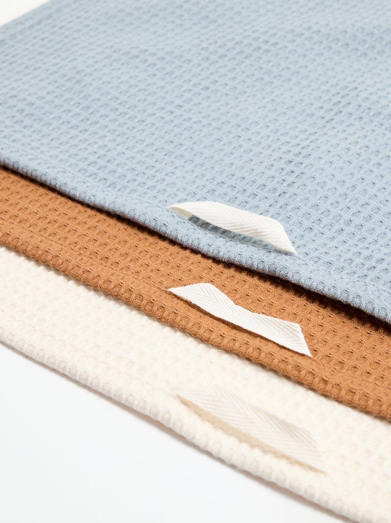 Lot de 3 torchons en nid d'abeilles Bleu - Kiabi