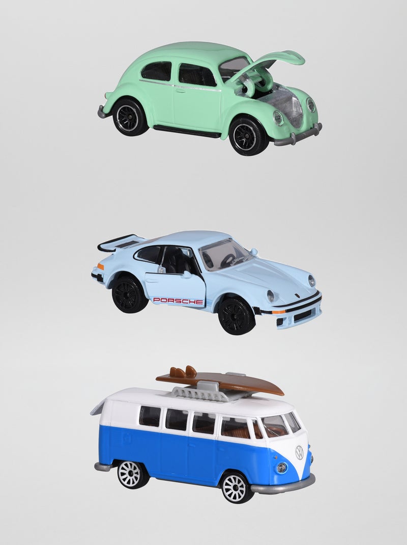 Lot de 3 voitures vintages 'Majorette' Vert/vlanc/bleu - Kiabi