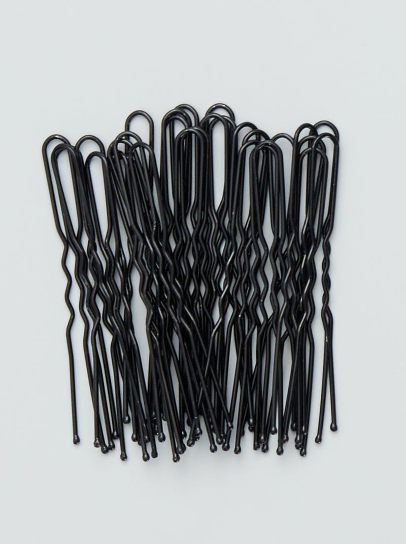 Lot de 30 pinces à chignon noir - Kiabi