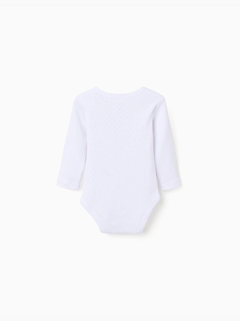 Lot de 4 bodies en coton peigné Blanc - Kiabi
