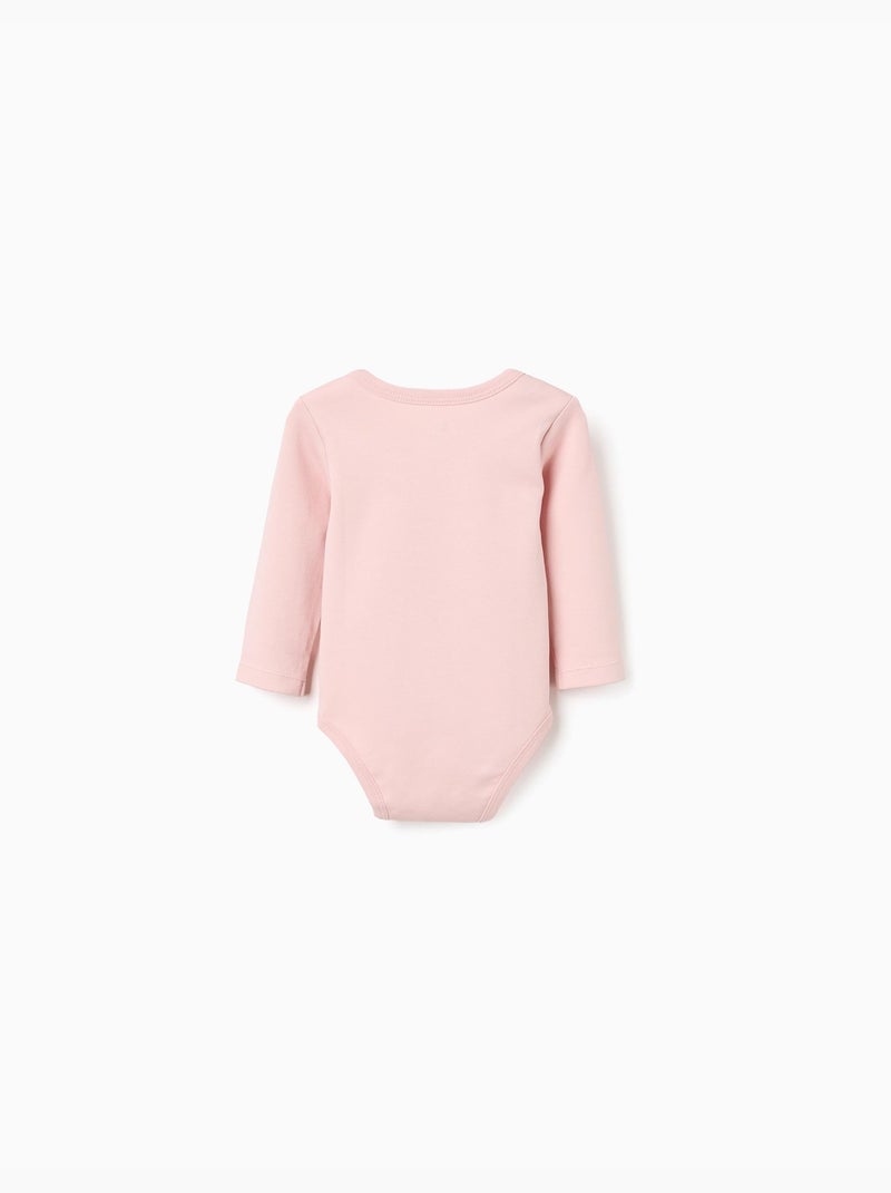 Lot de 4 bodies en coton unis/à fleurs Rose/Jaune - Kiabi