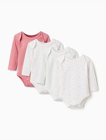 Lot de 4 bodies en coton unis/imprimés