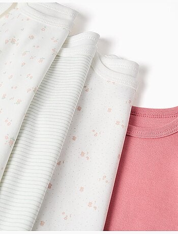 Lot de 4 bodies en coton unis/imprimés