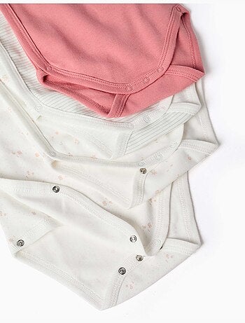 Lot de 4 bodys en coton croisés unis/imprimés