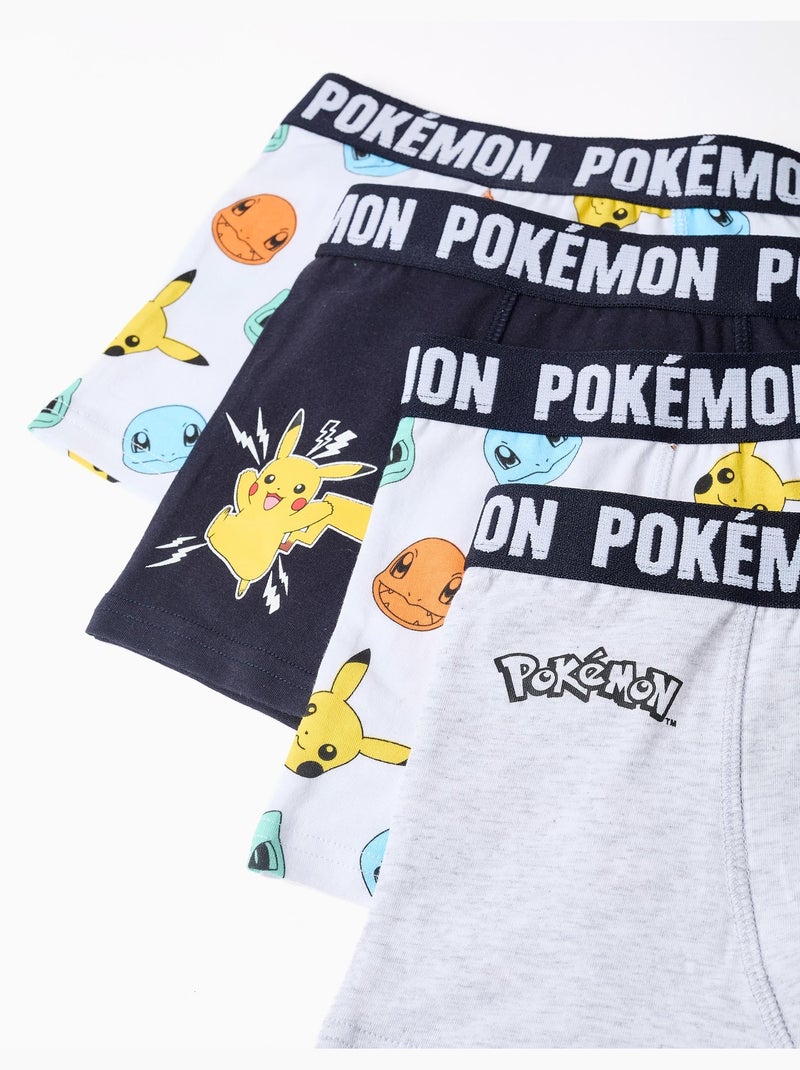 Lot de 4 boxers à imprimés Pokémon Blanc - Kiabi