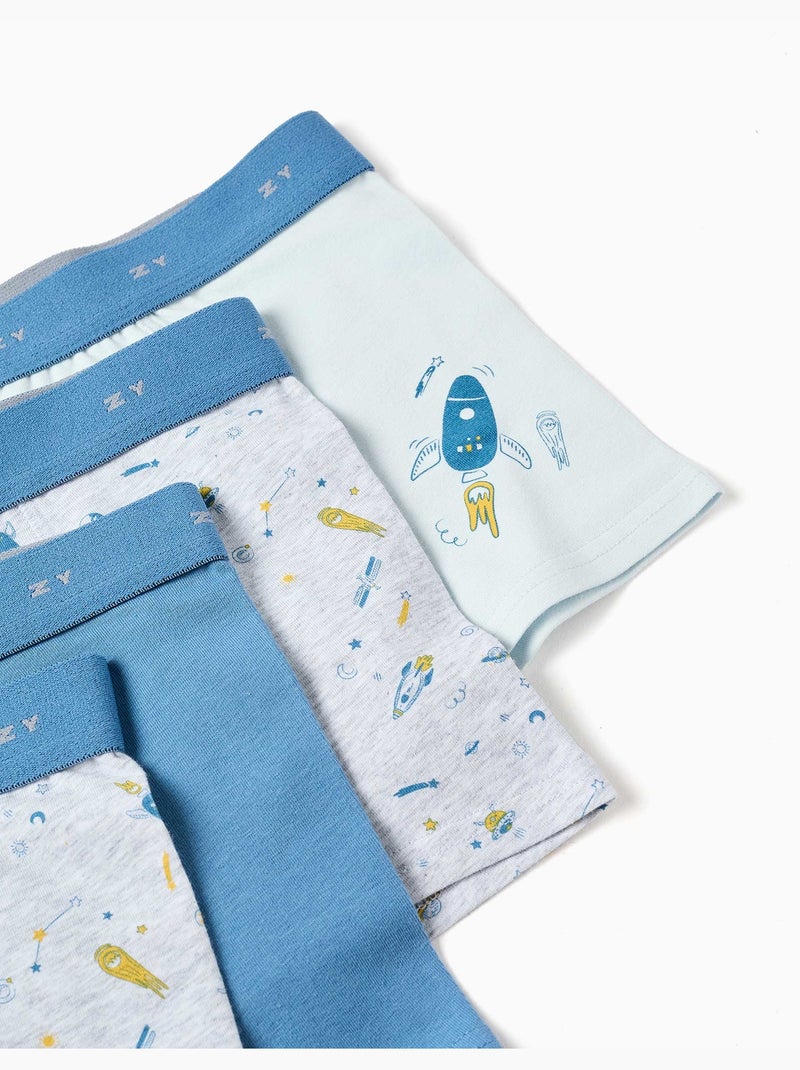 Lot de 4 boxers avec imprimés espace Multicolore - Kiabi
