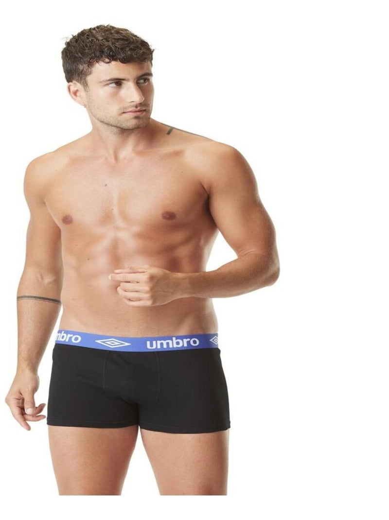 Lot de 4 boxers coton homme uni ceinture colorées umbro Noir - Kiabi