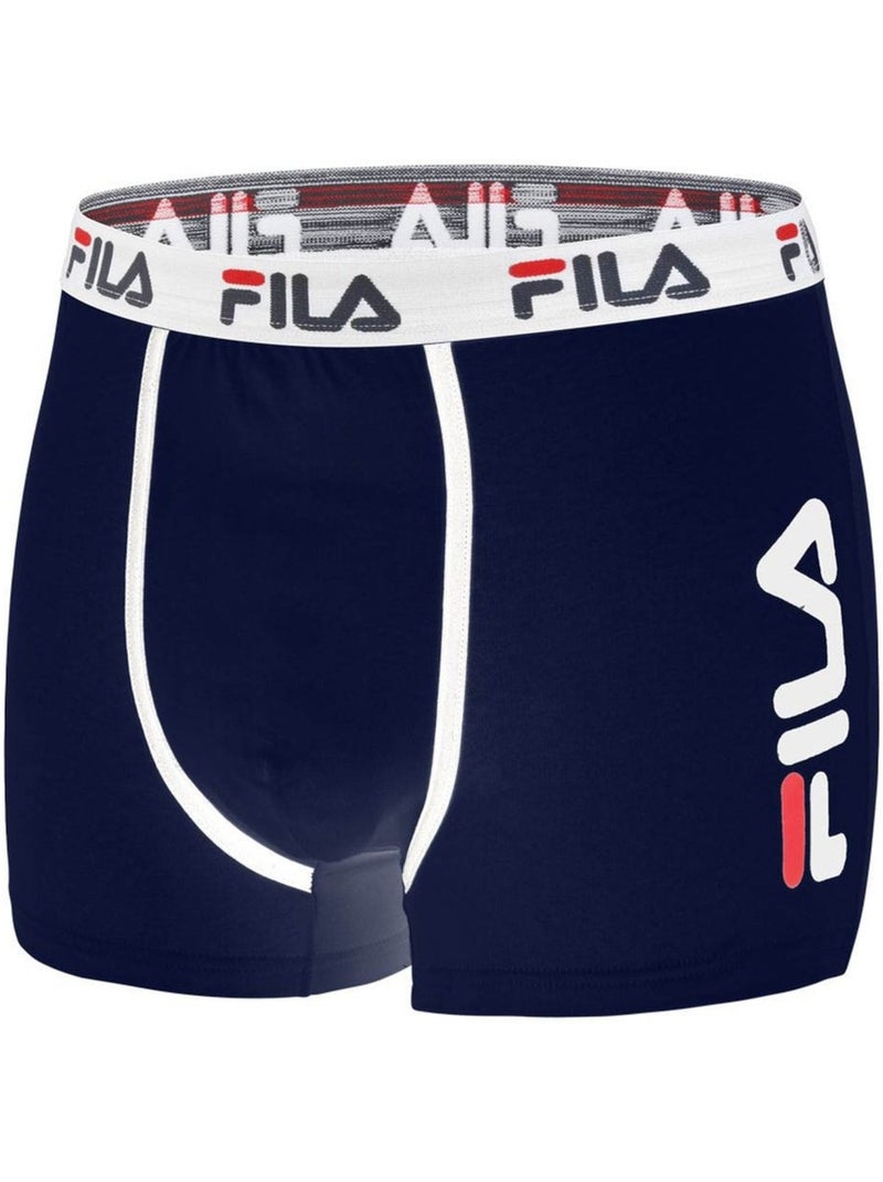 Lot de 4 boxers coton homme  uni fila Bleu - Kiabi