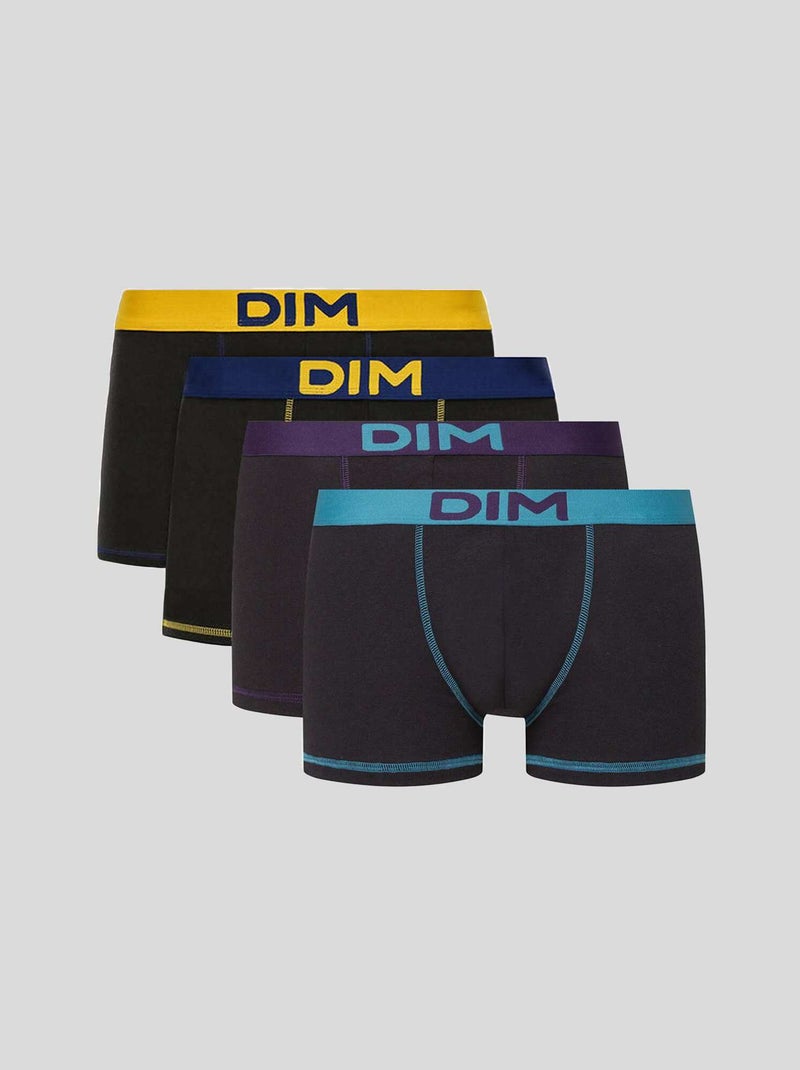 Lot de 4 boxers 'DIM' Noir - Kiabi