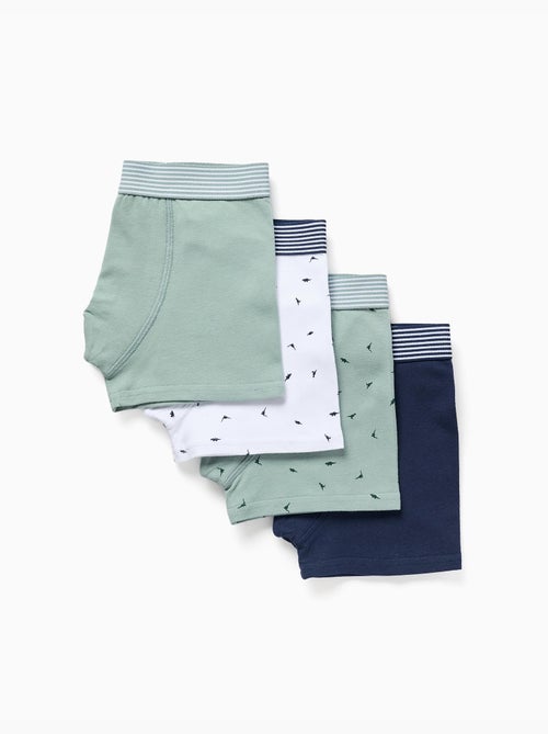 Lot de 4 boxers en coton avec imprimés dinosaures - Kiabi