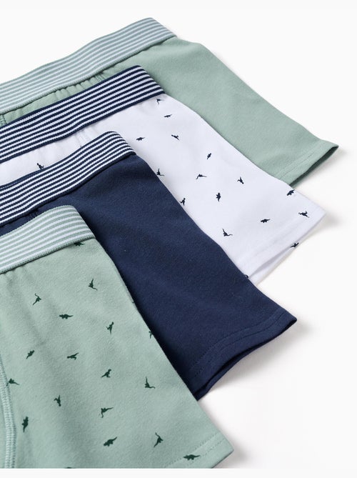 Lot de 4 boxers en coton avec imprimés dinosaures - Kiabi