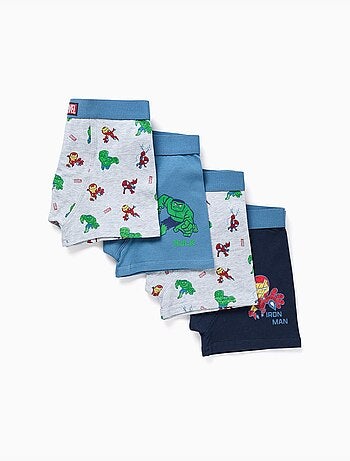 Lot de 4 boxers en coton avec imprimés marvel