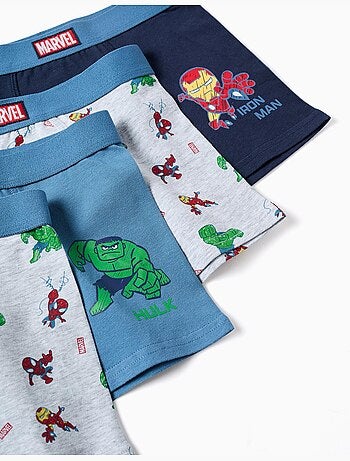 Lot de 4 boxers en coton avec imprimés marvel