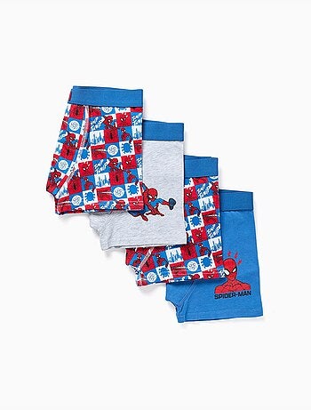 Lot de 4 boxers en coton avec motifs spider-man