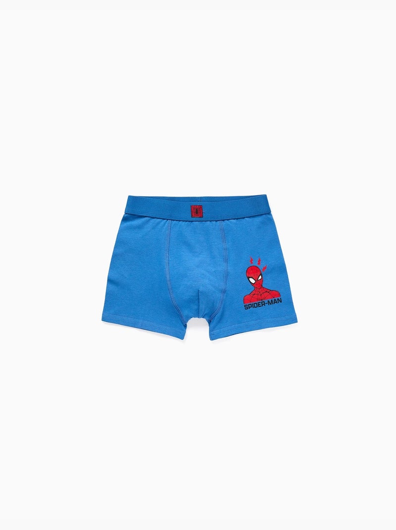 Lot de 4 boxers en coton avec motifs Spider-Man Gris Bleu - Kiabi