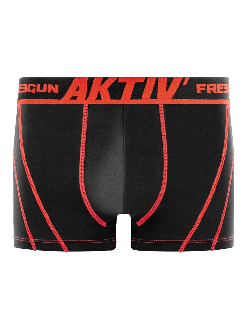 Lot de 4 boxers en coton homme aktiv freegun Noir - Kiabi