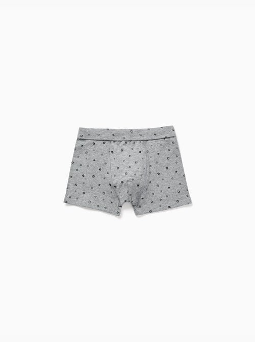 Lot de 4 boxers en coton unis/imprimés - Kiabi
