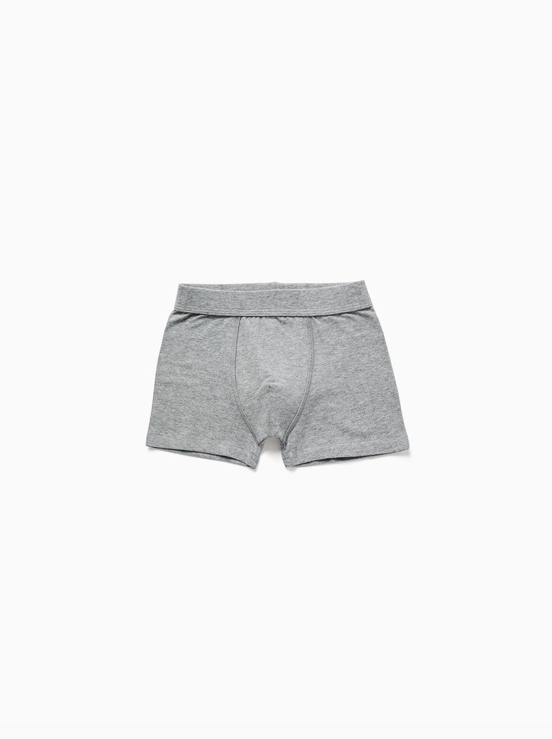 Lot de 4 boxers en coton unis/rayés Blanc Gris - Kiabi