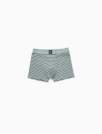 Lot de 4 boxers en coton unis/rayés