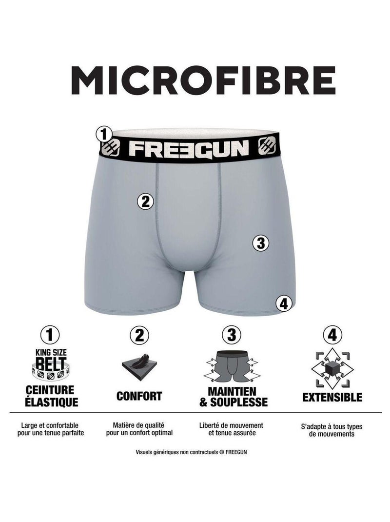 Lot de 4 boxers enfant aop fun freegun Noir - Kiabi