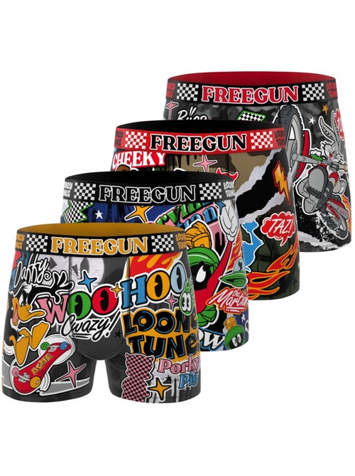 Lot de 4 boxers enfant looney tunes freegun - Kiabi