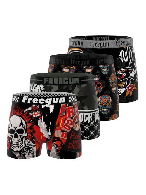 Lot de 4 boxers enfant rock da summer  freegun - Kiabi