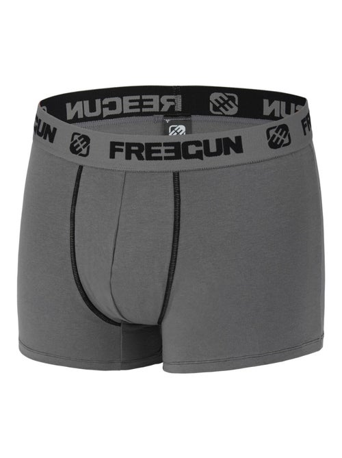 Lot de 4 boxers garçon coton gris freegun - Kiabi