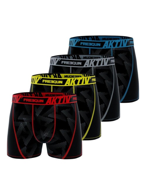 Lot de 4 boxers homme aktiv sport surpiqûres colorées freegun - Kiabi