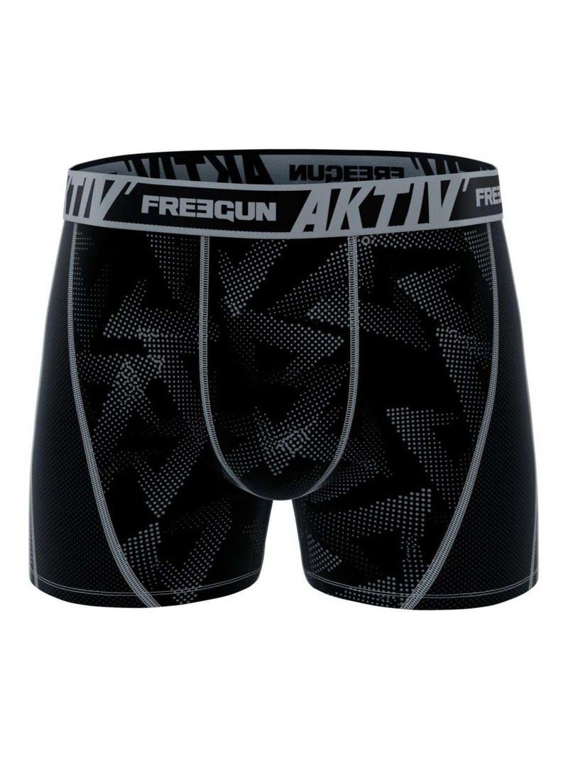 Lot de 4 boxers homme aktiv sport surpiqûres colorées freegun Noir - Kiabi