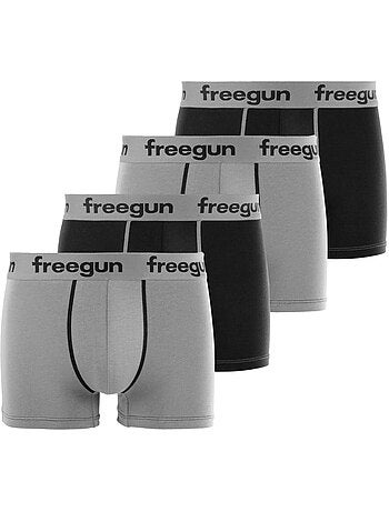Lot de 4 boxers homme coton gris freegun