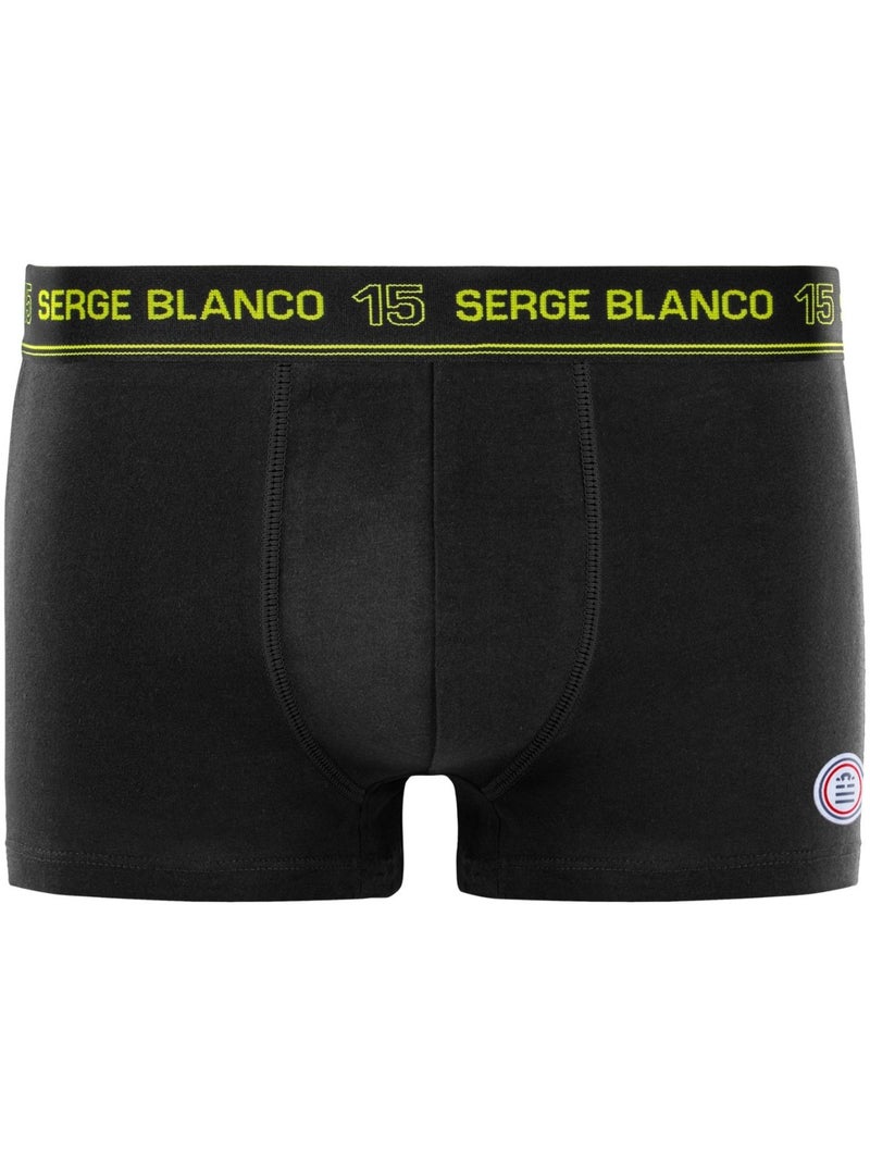 Lot de 4 boxers homme en coton class uni ceinture colorée serge blanco Noir - Kiabi