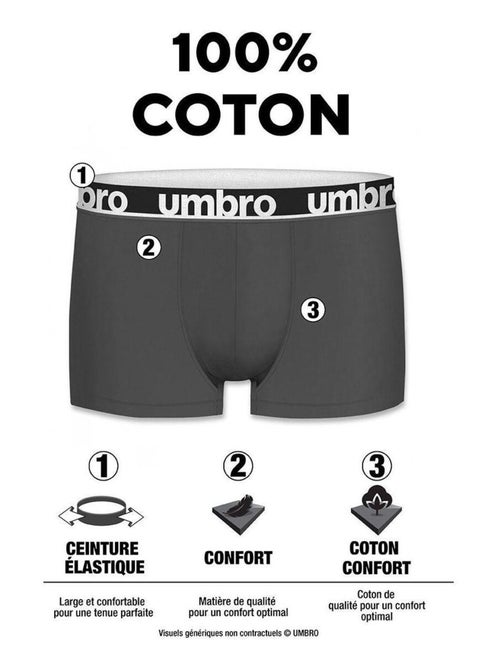 Lot de 4 boxers homme en coton colors umbro - Kiabi Lot de 4 boxers homme en coton colors umbro - Kiabi