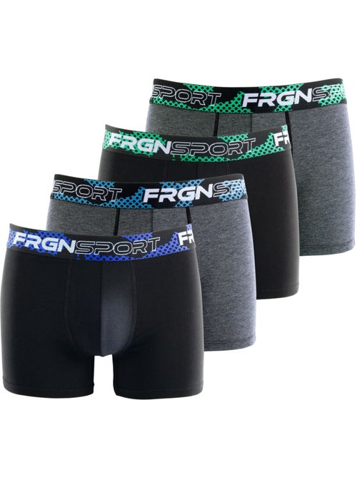 Lot de 4 boxers homme en coton dynamics tom freegun - Kiabi