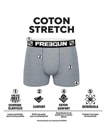 Lot de 4 boxers homme en coton freegun