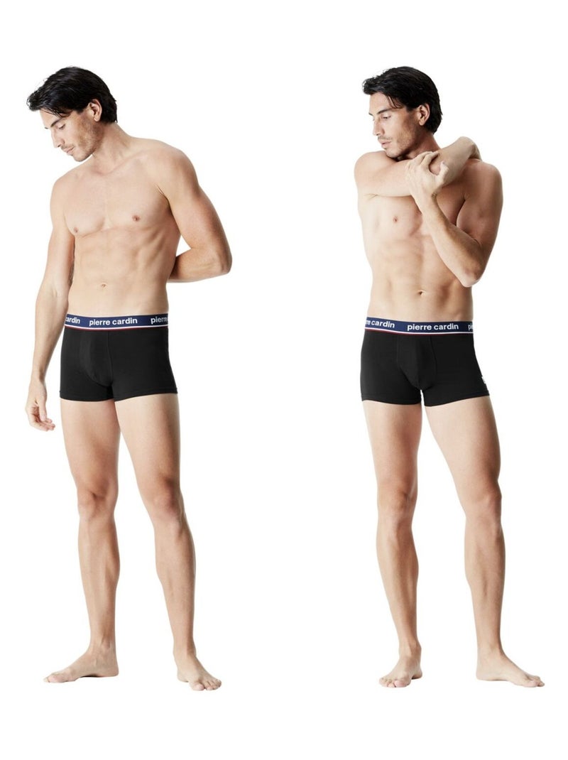 Lot de 4 boxers homme en coton french pierre cardin Noir - Kiabi